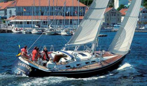Sweden yachts 45 sailboat under sail
