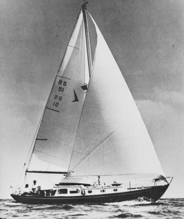 Swiftsure 33 rhodes sailboat under sail