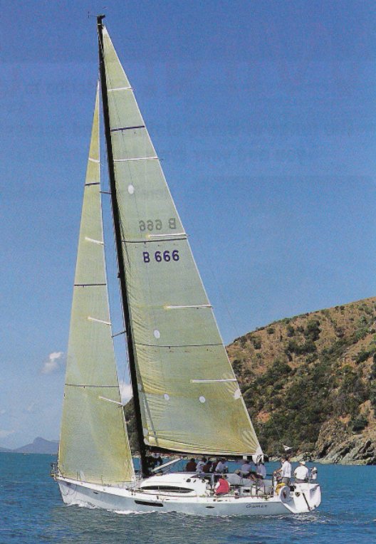 Sydney 47 cr sailboat under sail