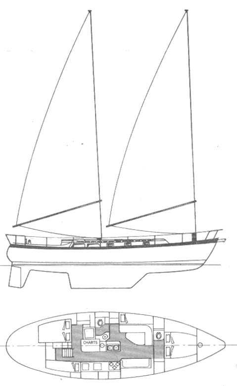 Tanton 43 sailboat under sail