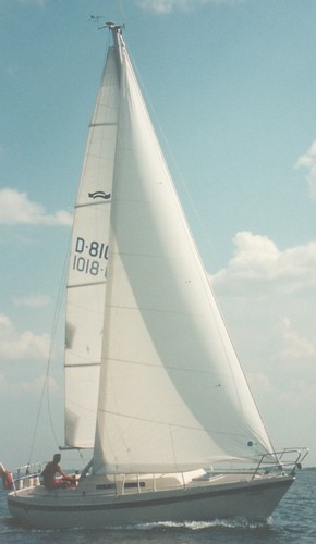 Targa 96 sailboat under sail