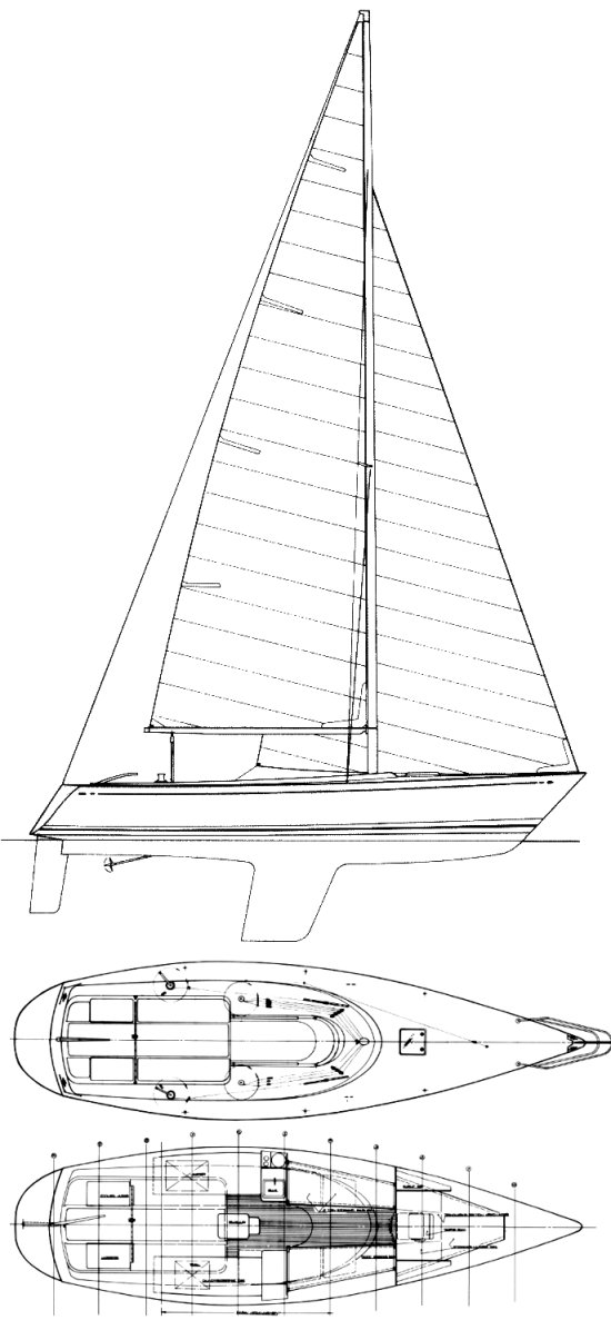 tartan 10 sailboat interior
