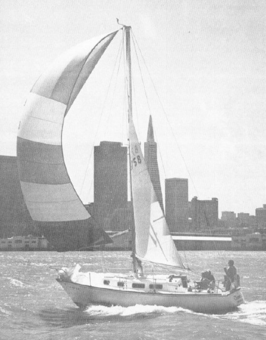 Tartan 30 sailboat under sail