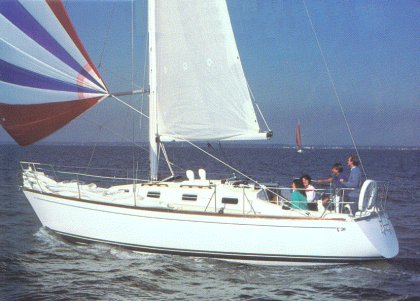 Tartan 3100 sailboat under sail