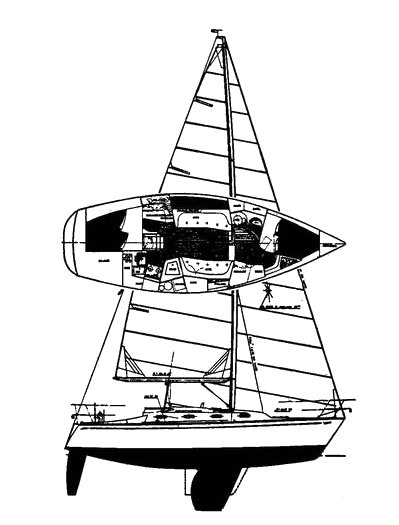 Tartan 31 sailboat under sail