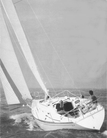 Tartan 37 ss sailboat under sail