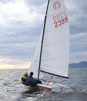 Tasar sailboat under sail