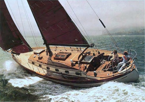 Tashiba 40 sailboat under sail