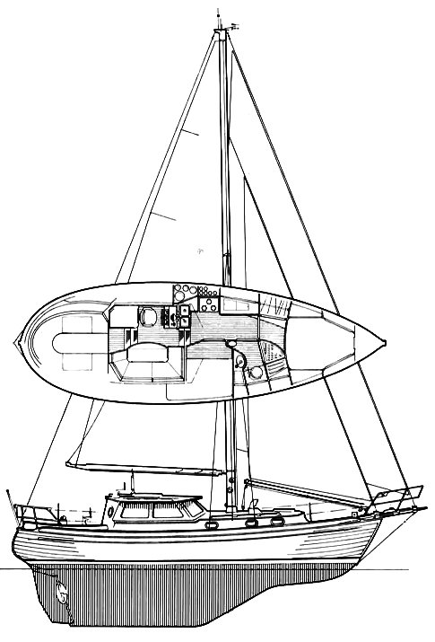 Tashiba 36 ph sailboat under sail