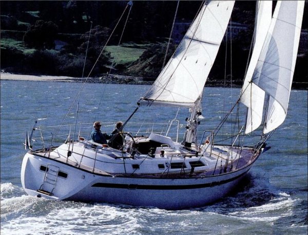 Taswell 43 sailboat under sail