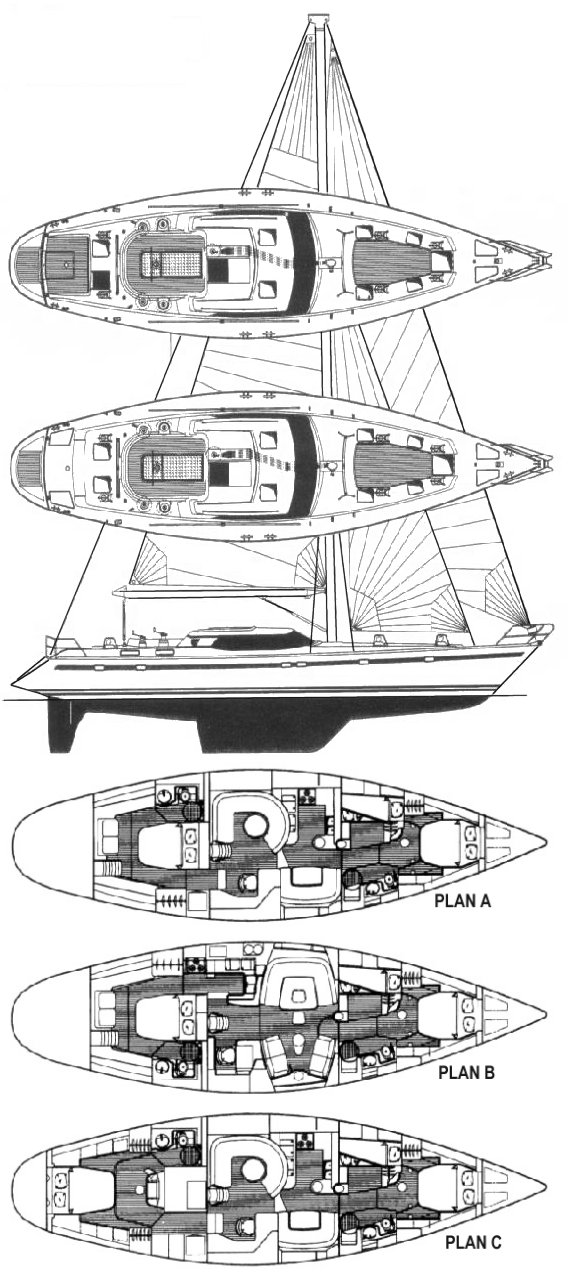 Taswell 58 rs sailboat under sail