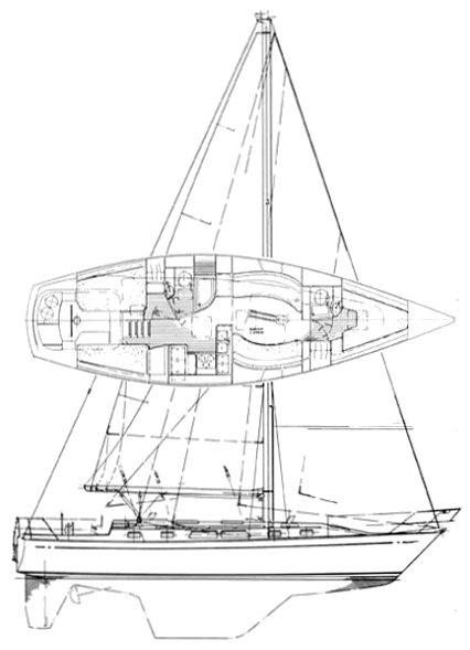 Tatoosh 42 sailboat under sail