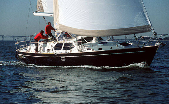Tayana 47 ds sailboat under sail