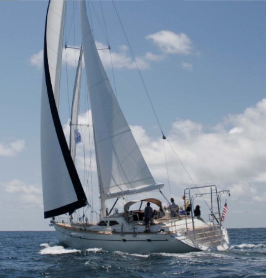 Tayana 64 sailboat under sail