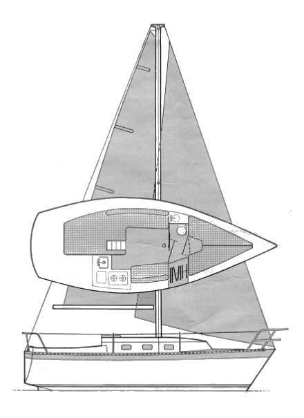 Ticon 27 sailboat under sail