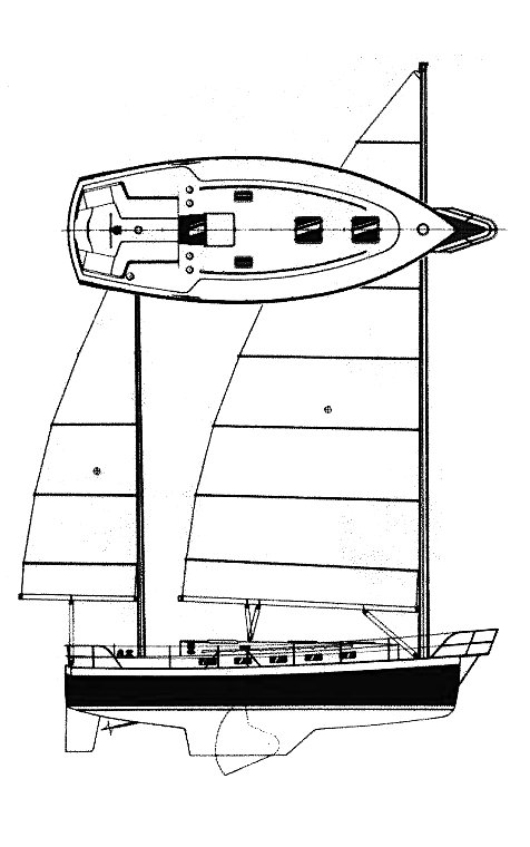 Ticon 34 sailboat under sail