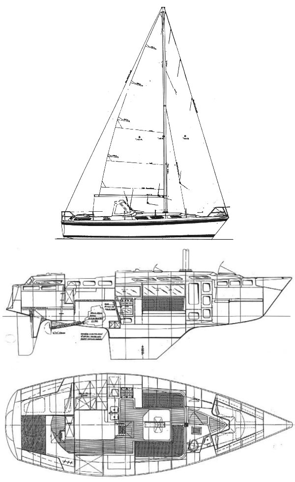 Tosca 36 sailboat under sail