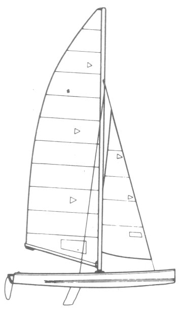 Trac 18 sailboat under sail
