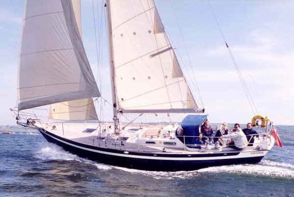 Tradewind 35 sailboat under sail