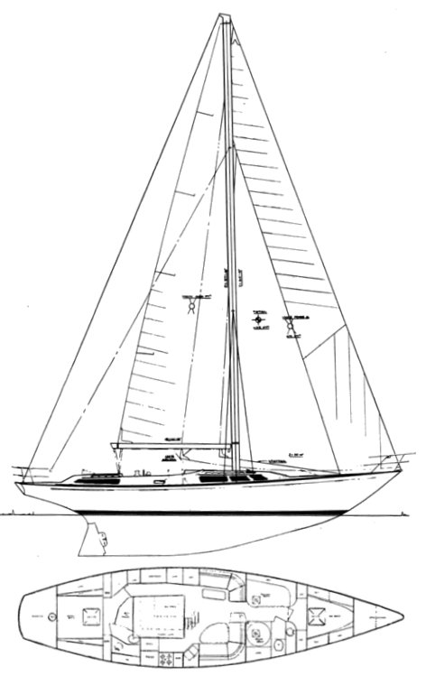 Tradewinds 55 sailboat under sail