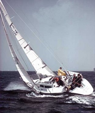 Trapper 950 sailboat under sail