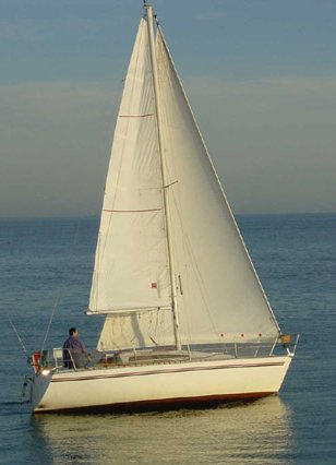 Trident 80 sailboat under sail