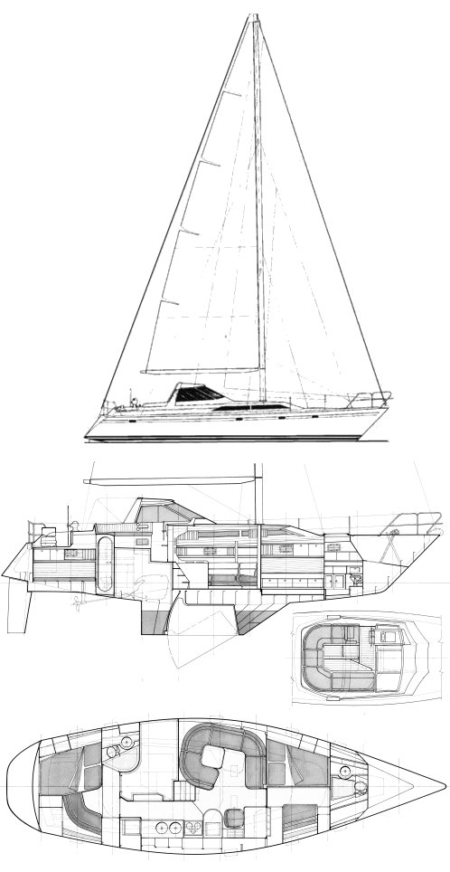 Trintella 44a sailboat under sail