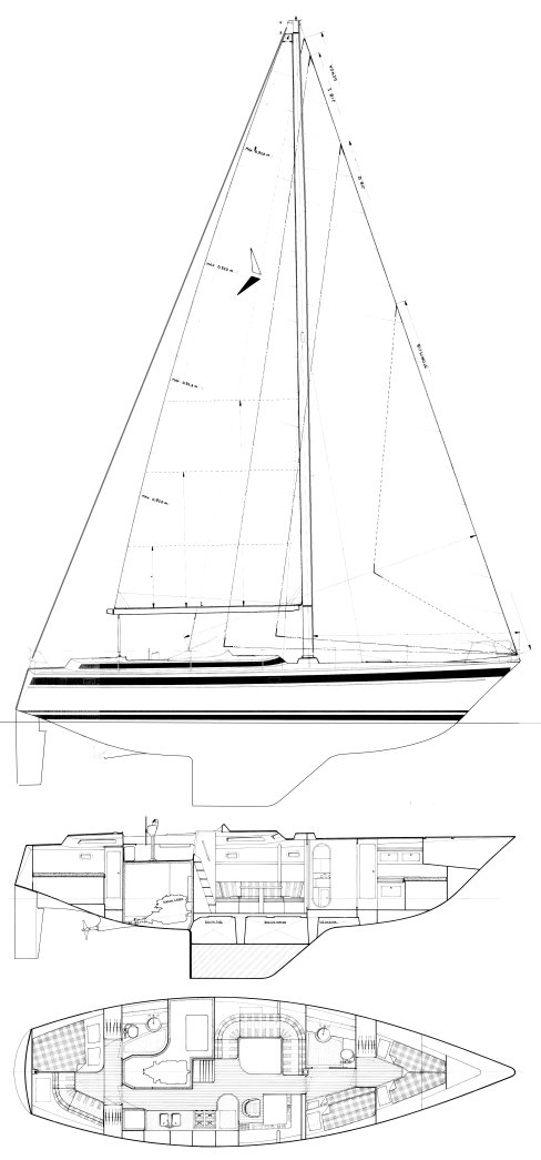 Trintella 45 sailboat under sail