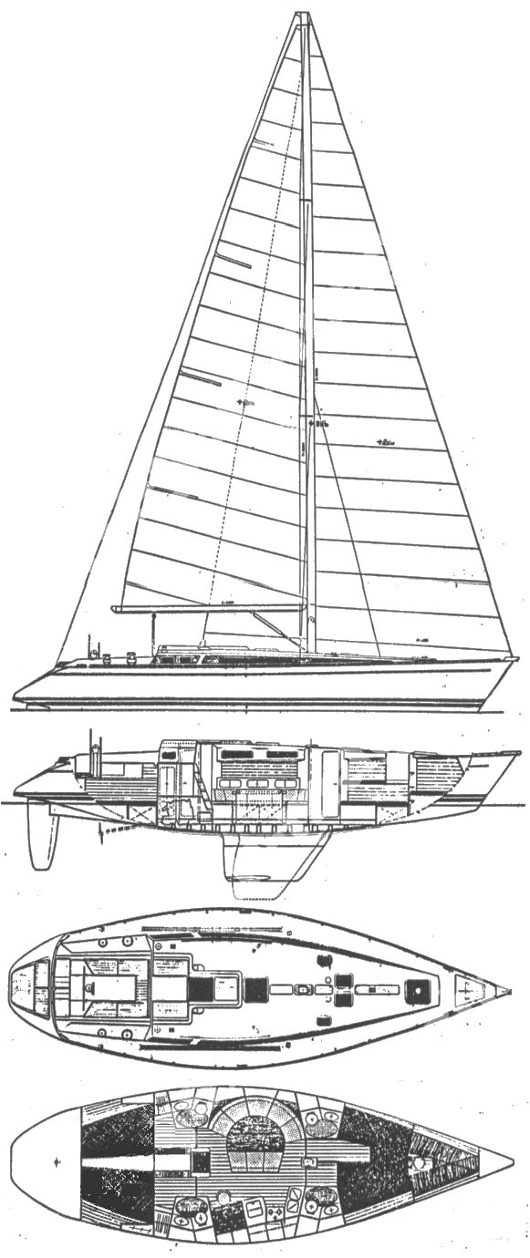 Triton 48 sailboat under sail