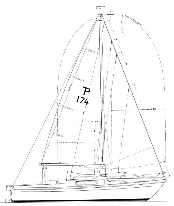 Trotter pandora sailboat under sail