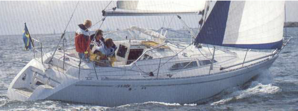 Maxi 34 sailboat under sail
