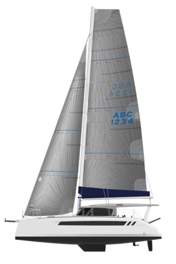 Seawind 1370 sailboat under sail