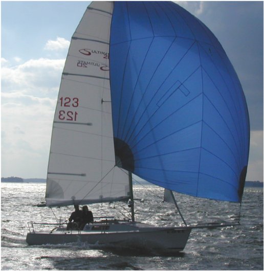 Ultimate 20 sailboat under sail