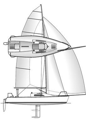 Ultimate 24 sailboat under sail