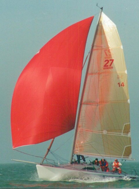 Ultimate 27 sailboat under sail