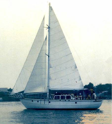 Vagabond 39 sailboat under sail