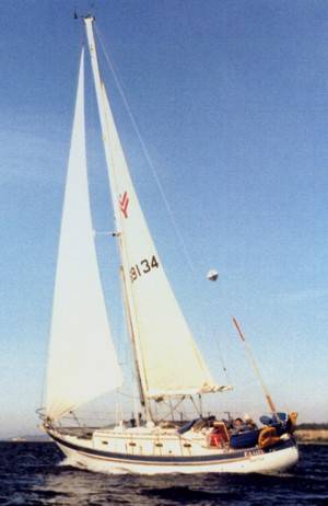 Valiant 32 sailboat under sail