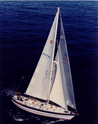 Valiant 47 sailboat under sail