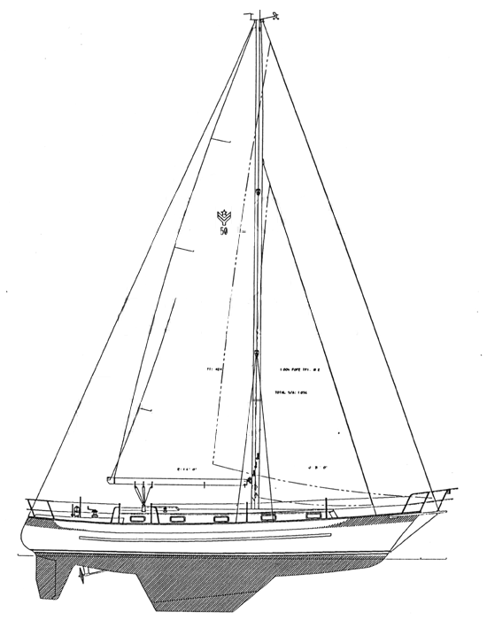 Valiant 50 sailboat under sail