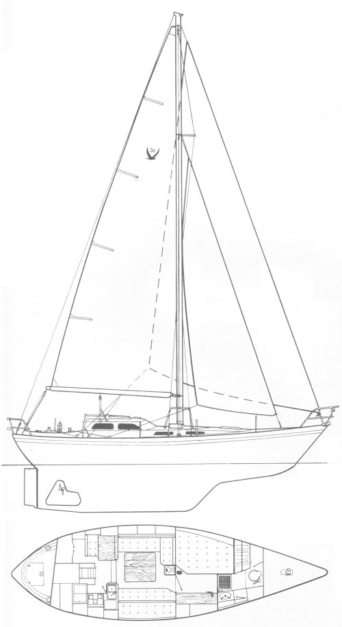 Vancouver 36 harris sailboat under sail