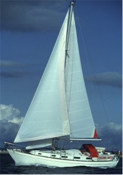 Vancouver 36 sailboat under sail