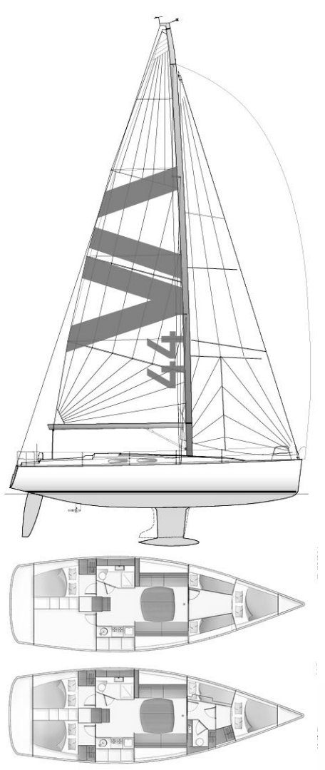 Varianta 44 sailboat under sail