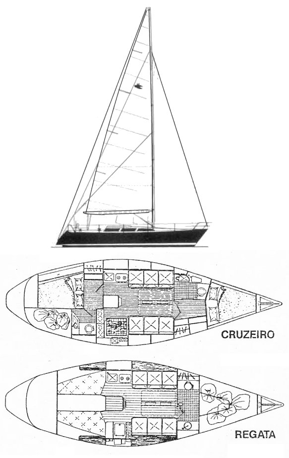 Velamar 38 sailboat under sail