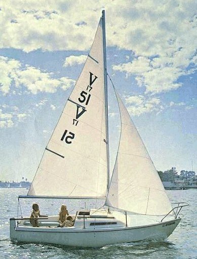 Venture 17 sailboat under sail