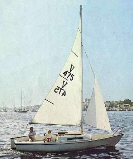 Venture 21 sailboat under sail