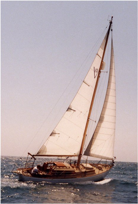 Vertue sailboat under sail