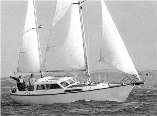 Victor 34 colvic sailboat under sail