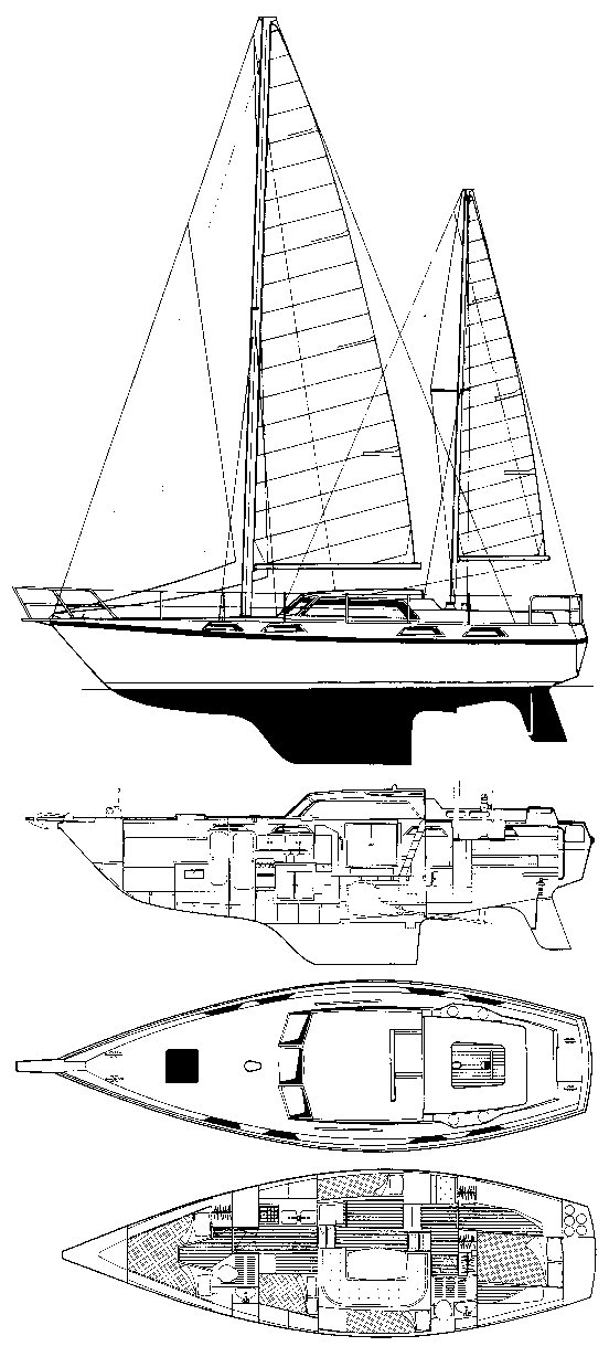 Victor 40 colvic sailboat under sail