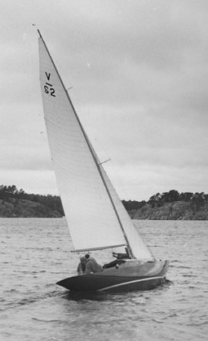 Viking aas sailboat under sail