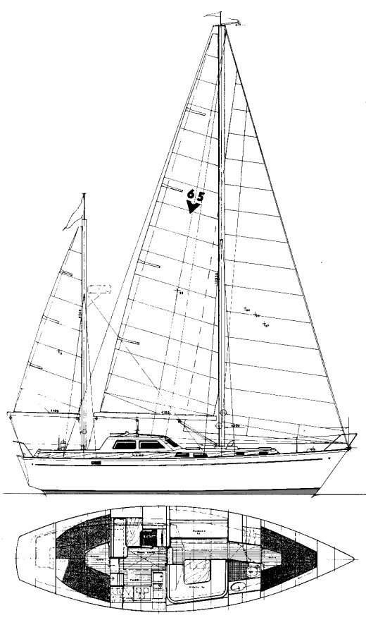 Vindo 65 ms sailboat under sail